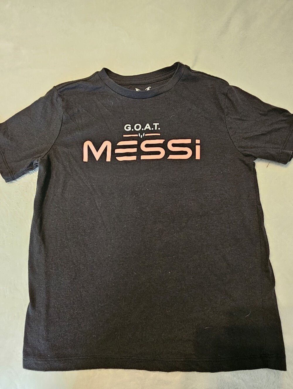 Messi Unisex Kids Med 10/12 Black Pink Tee Shirt Euc Soccer Sports World Cup